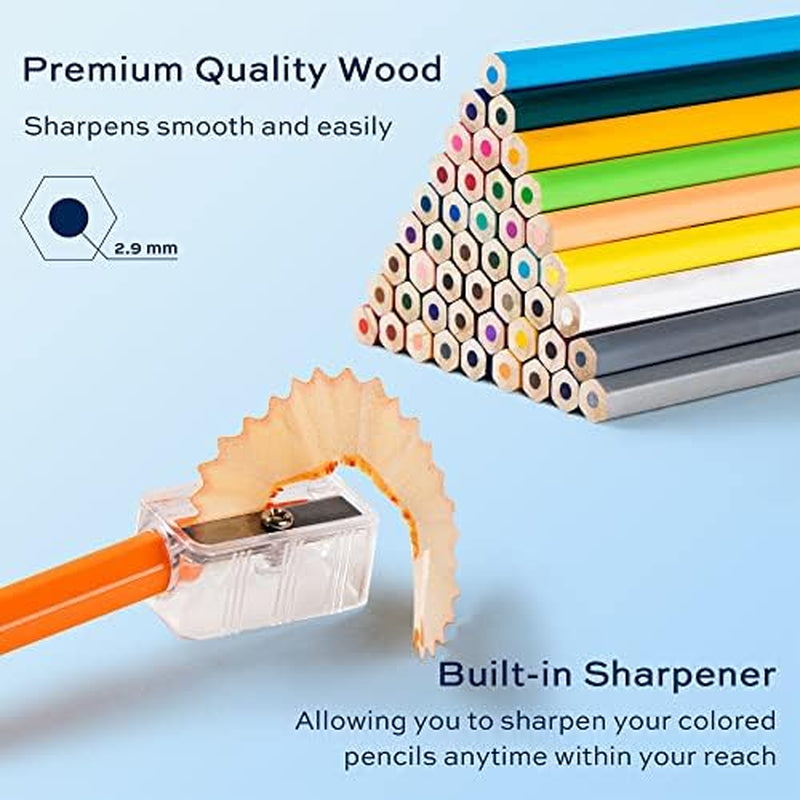 48 Pack Colored Pencils for Adult Coloring Books
