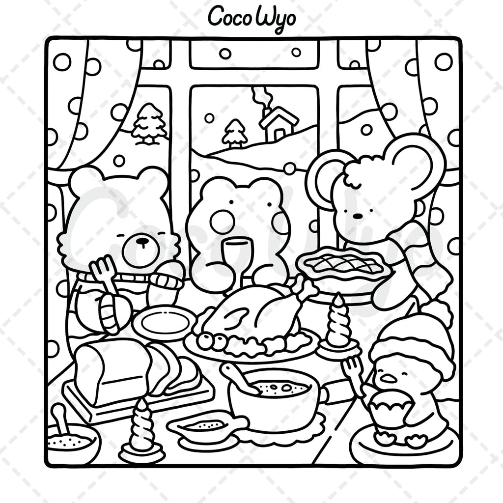 Comfy Days: Coloring Book for Adults and Teens Featuring Super Cute Animal Characters in Cozy Hygge Moments for Relaxation (Cozy Spaces Coloring)