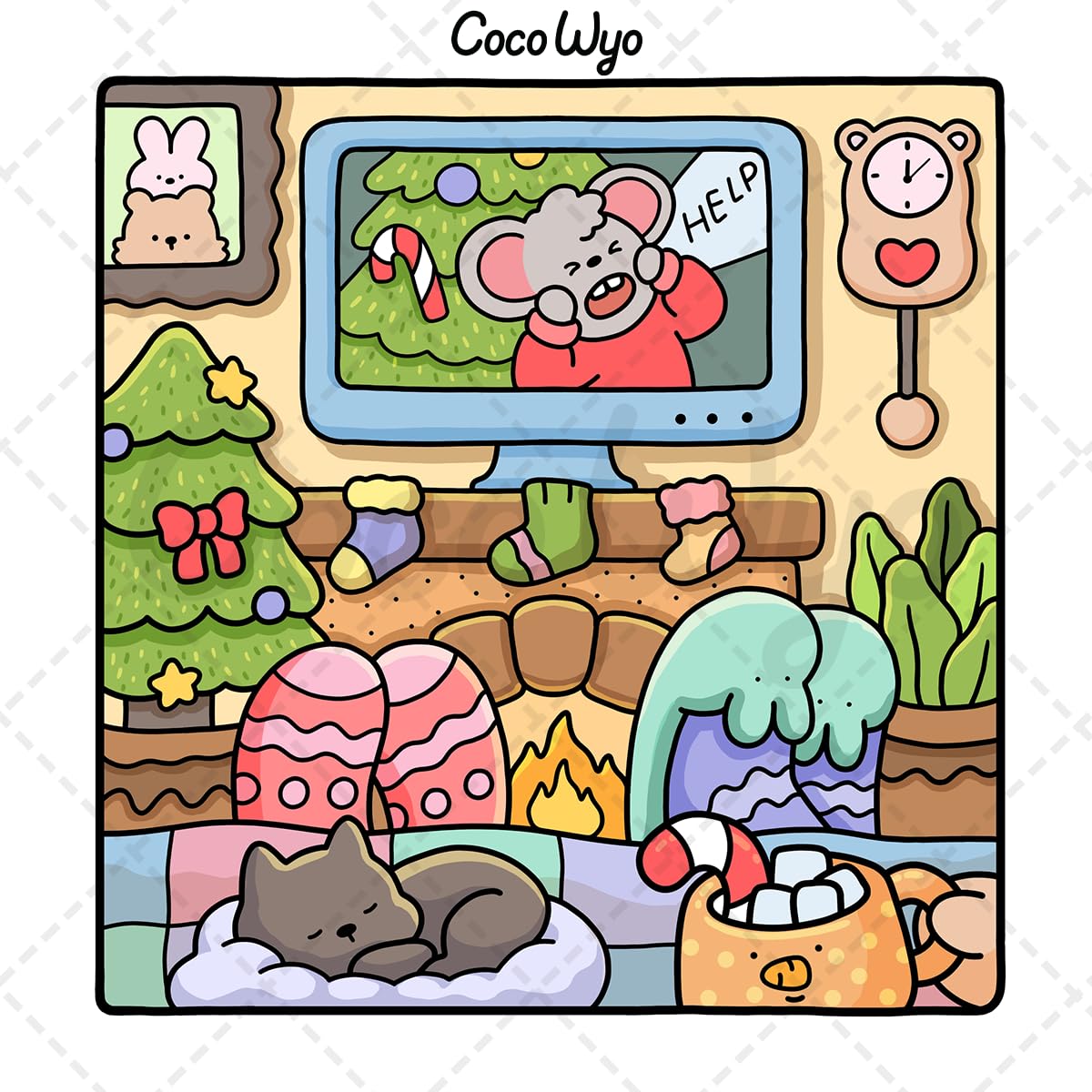 Comfy Days: Coloring Book for Adults and Teens Featuring Super Cute Animal Characters in Cozy Hygge Moments for Relaxation (Cozy Spaces Coloring)