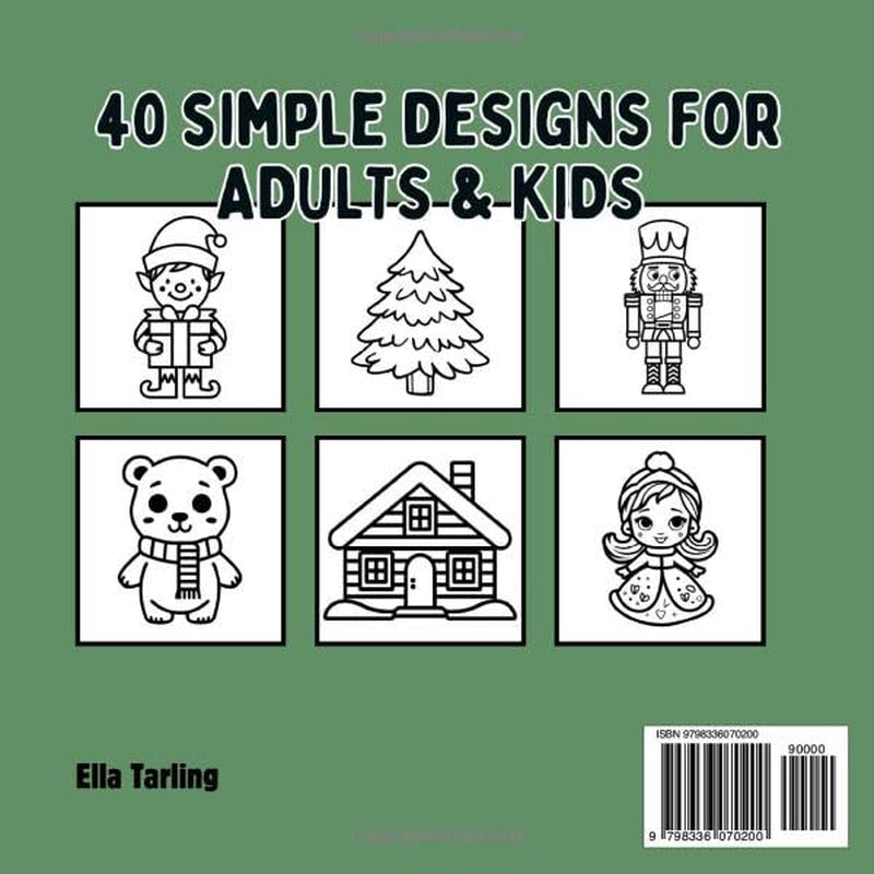 Christmas Bold & Easy Coloring Book for Adults & Kids: 40 Cozy & Big Designs for Relaxation: Featuring Santa Claus, Ornaments, Simple Patterns, & More (Christmas Coloring for Stress Relief)