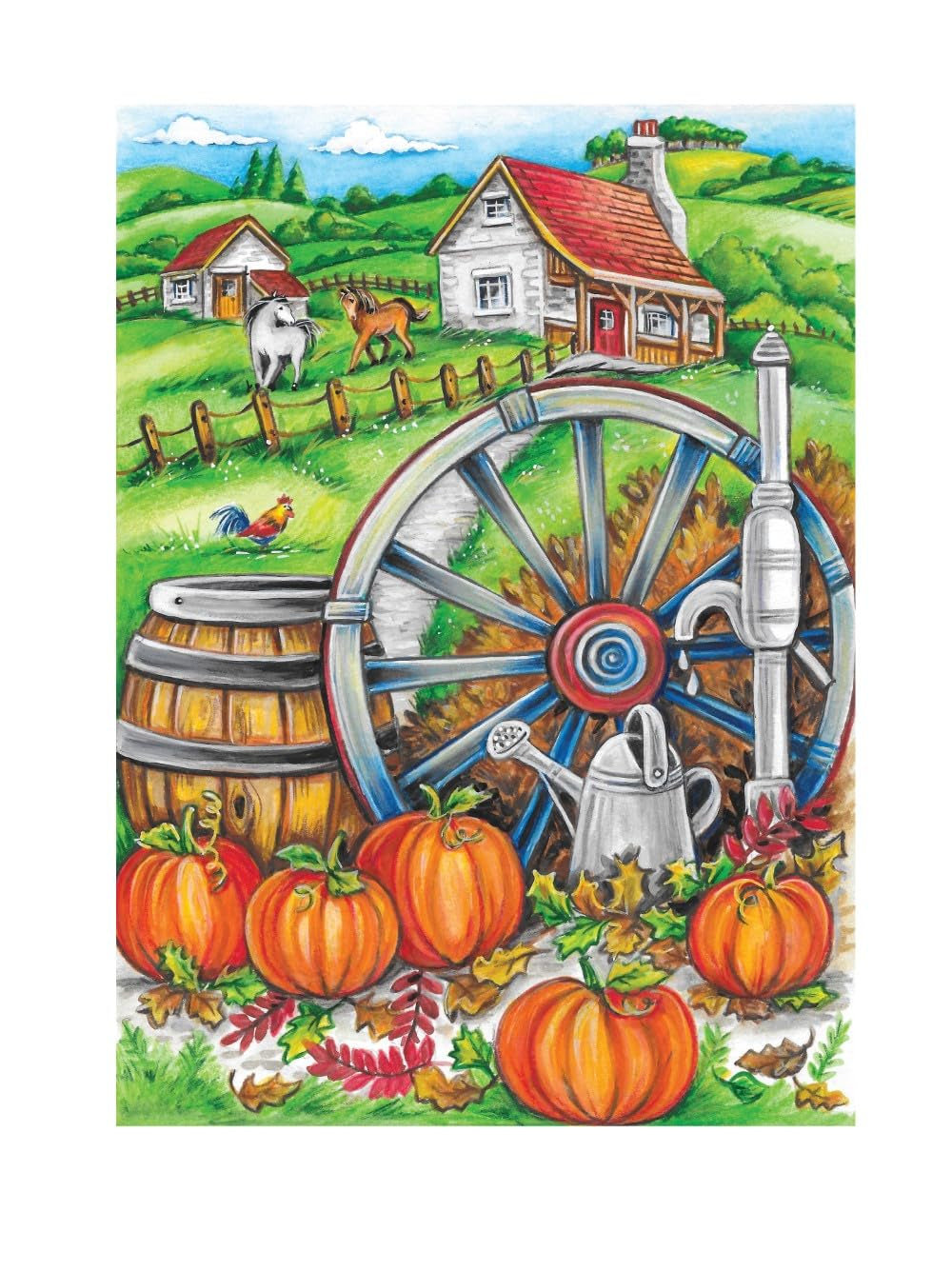 Creative Haven Autumn Scenes Coloring Book for Teens and Adults: Pumpkins, Leaves and Other Fall, Halloween, & Thanksgiving Images (Adult Coloring Books: Seasons)