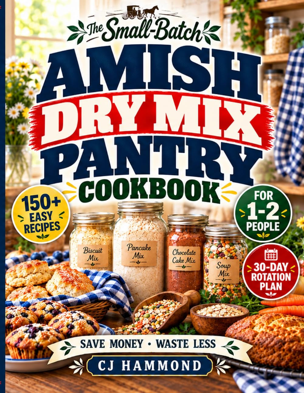 The Small-Batch Amish Dry Mix Pantry Cookbook: 150+ Easy Mason Jar Mixes Scaled for 1-2 People | Cut Grocery Bills, Eliminate Food Waste, and Stock a Perfectly Sized Homestead Kitchen