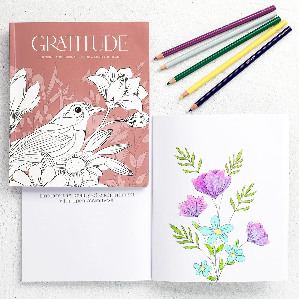 Beautiful Adult Coloring Book Set of 2 for Relaxation - Gratitude Books