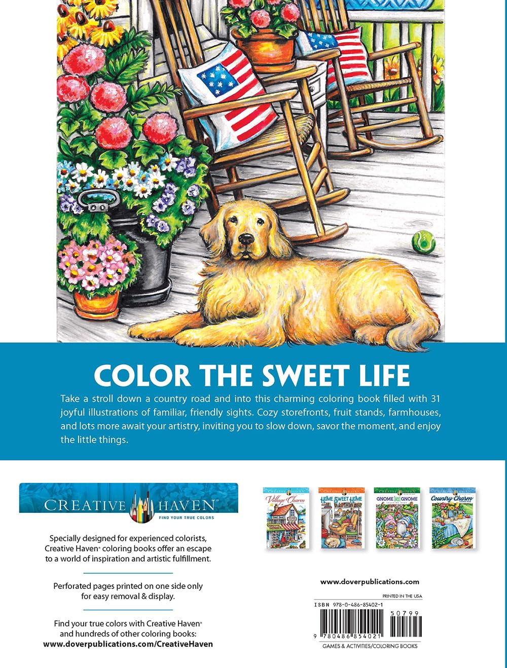 Creative Haven Small-Town Charm Coloring Book (Adult Coloring Books: in the Country)