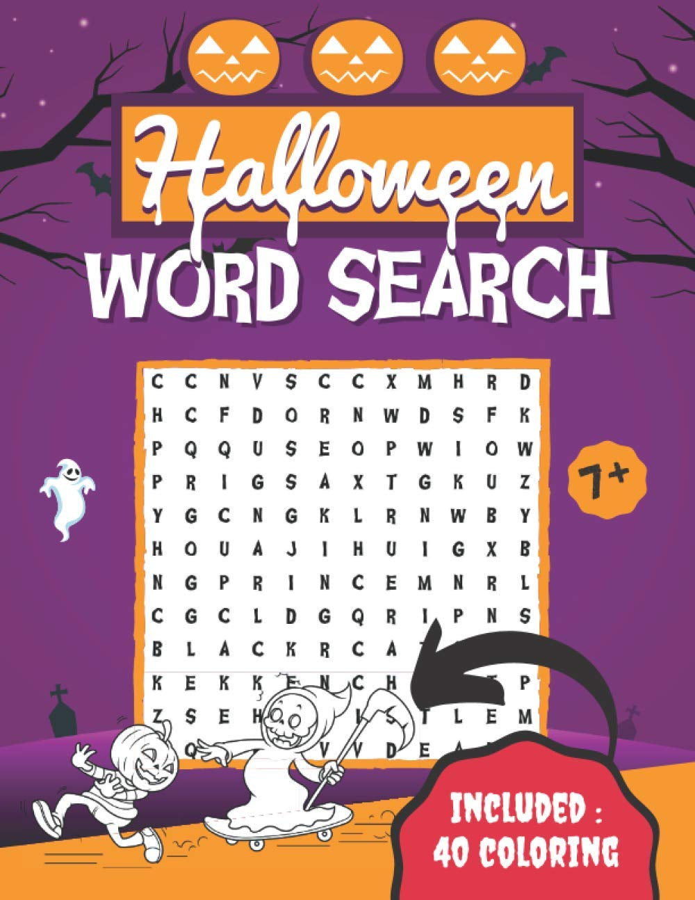 Halloween Word Search: Activity Book for Kids 7-12 Years Old | 40 Word Search with Answers & Coloring | Puzzlebook for Boys and Girls | Large Print 8.5X11 Inches