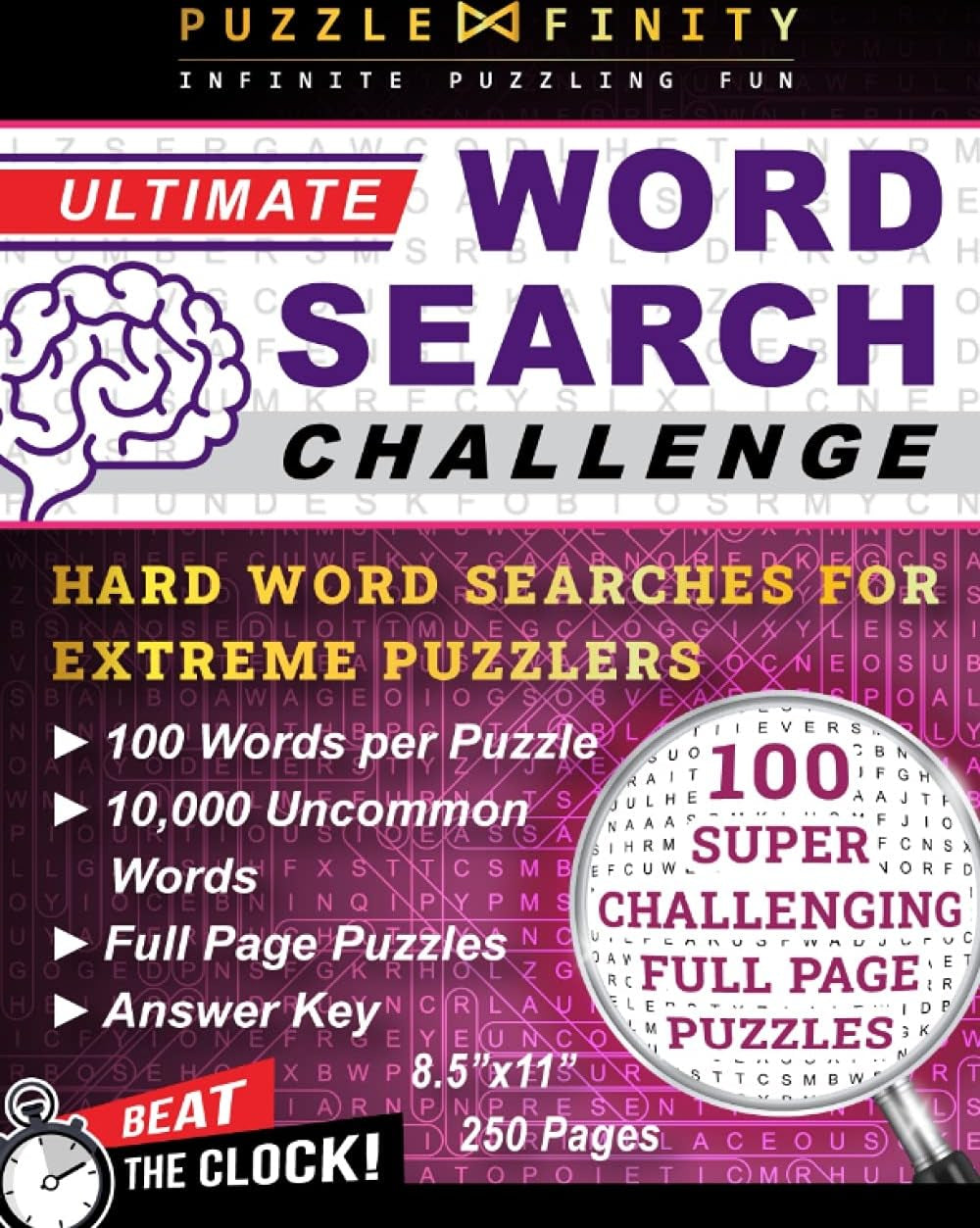 Ultimate Word Search Challenge: Hard Wordsearches for Extreme Puzzle Lovers with 100 Words per Puzzle & 10,000 Rare Words - Challenging & Difficult Word Search Book for Adults & Smart Teens