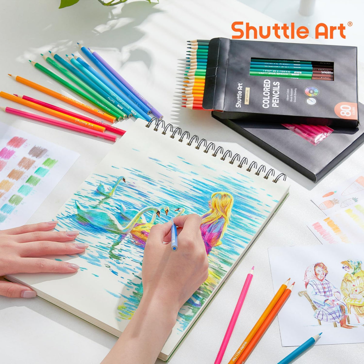 80 Colored Pencils, Colored Pencils for Adult Coloring, Soft Core Color Pencil, Drawing Supplies for Adults Kids Artists Beginners Drawing Coloring Sketching