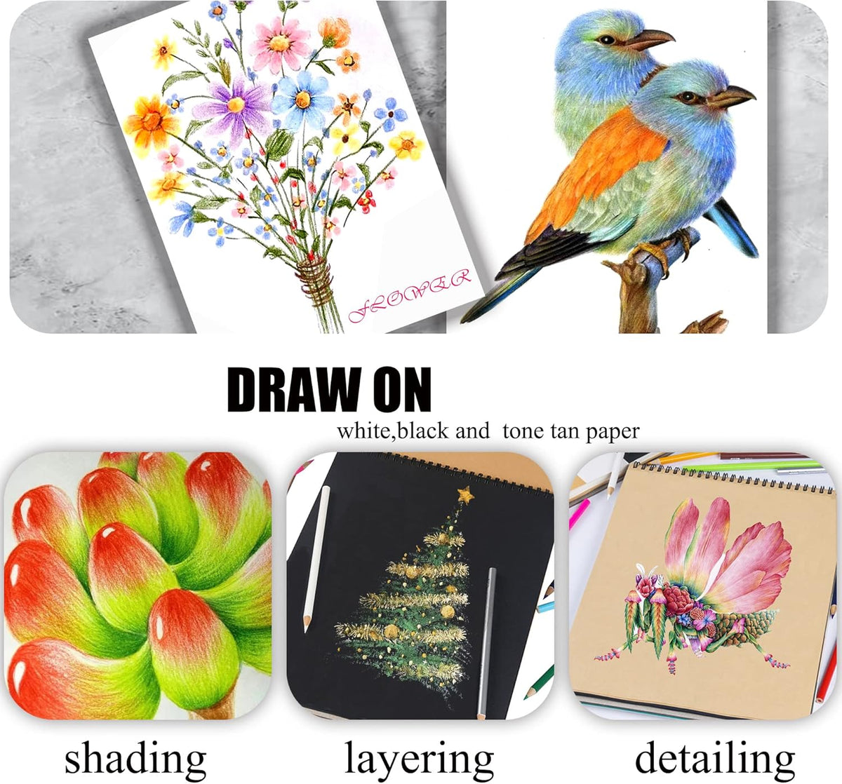 72 Count Colored Pencils for Adult Coloring Books