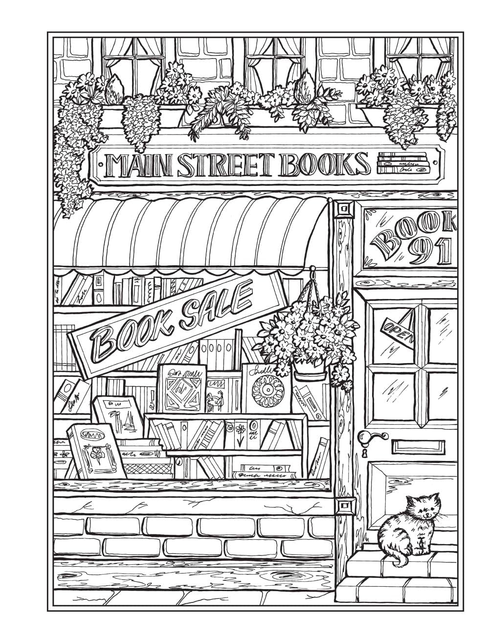Creative Haven Main Street Coloring Book: Charming Storefronts and Cozy Town Scenes for Stress Relief and Relaxation (Adult Coloring Books: USA)