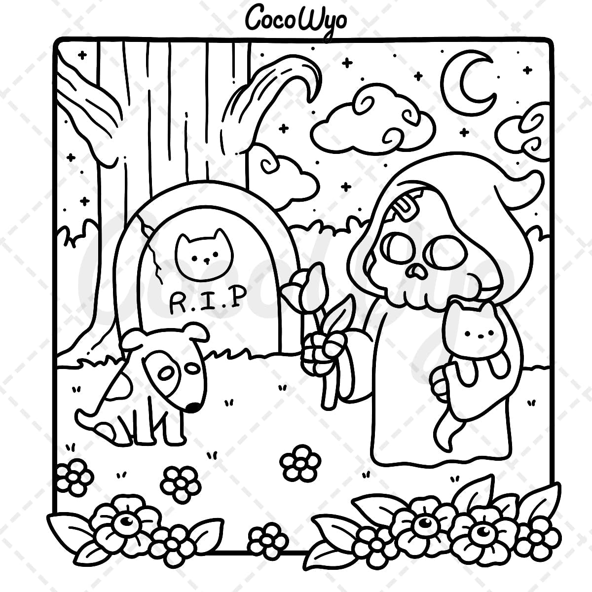 Spooky Cutie: Adorable Creepy Creatures Coloring Book for Cozy Relaxation