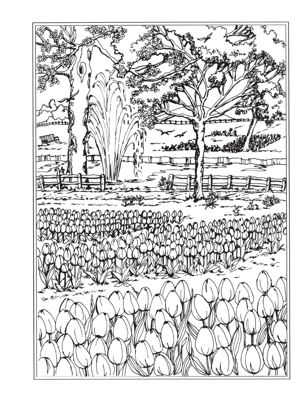 Creative Haven Spring Scenes Coloring Book (Adult Coloring Books: Seasons)