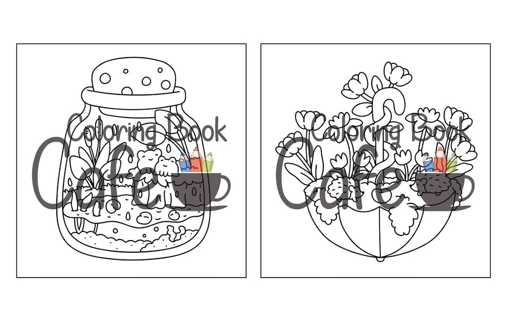 Enchanting Tiny Gardens: A Whimsical Coloring Adventure for Adults and Teens