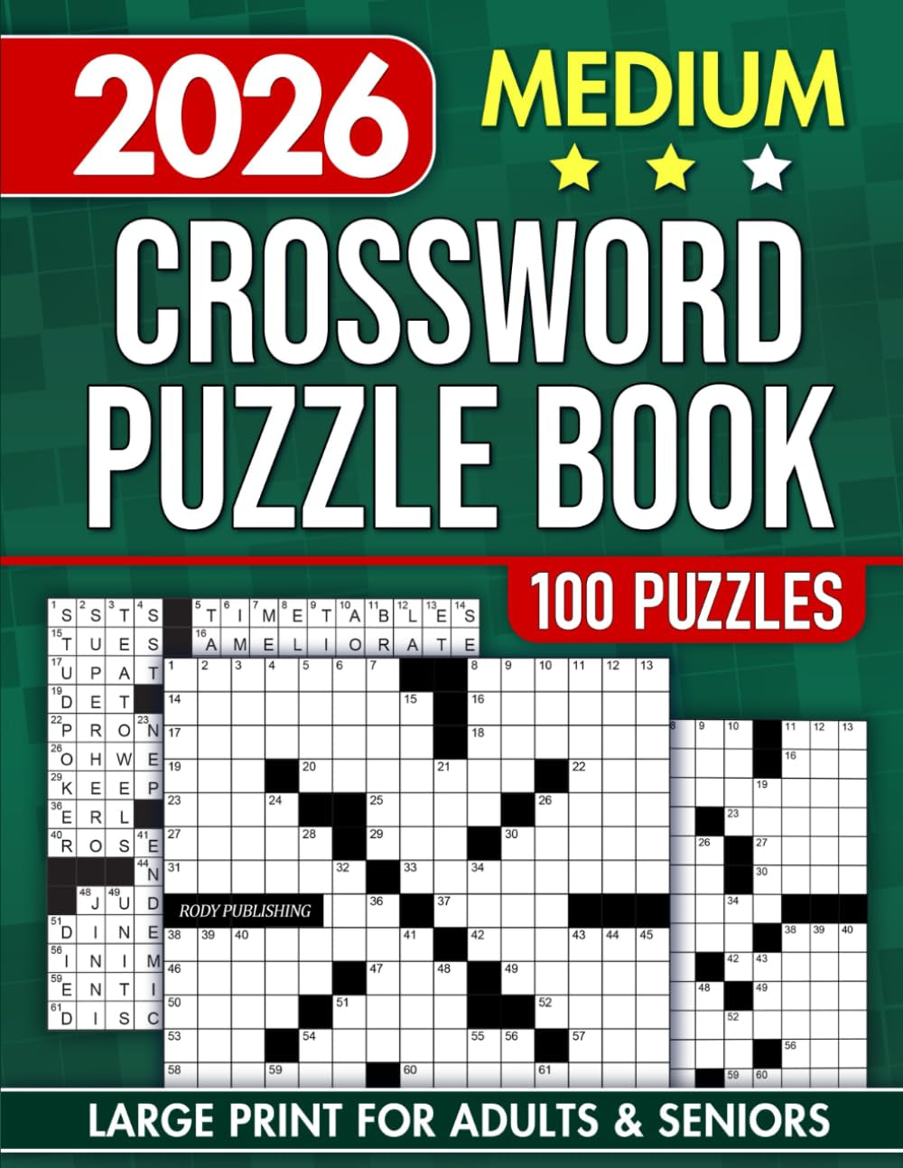 Medium-Difficulty Crossword Puzzle Book for Adults and Seniors with 100 Games: Fuel Your Mind with Fun Challenges for Focus and Relaxation (The Perfect Gift for Puzzle Lover)