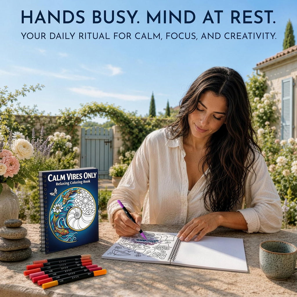 Adult Coloring Book for Women with 24 Markers, Spiral-Bound Stress Relief