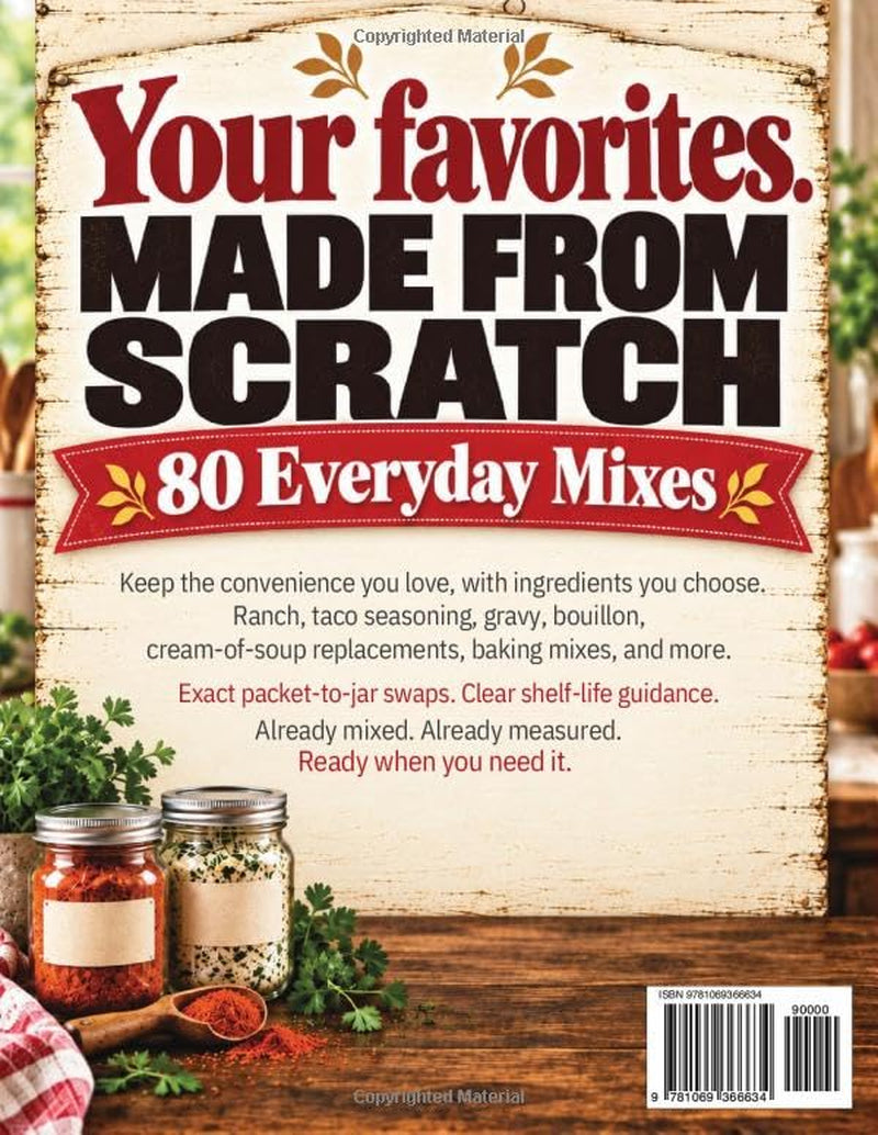 The Copycat Dry Mix Pantry Cookbook: 80 From-Scratch Mixes with Exact Packet-To-Jar Ratios and Real Shelf Life | Includes Ranch, Taco, Onion Soup, Gravy, Bouillon & Cream of Chicken Replacements