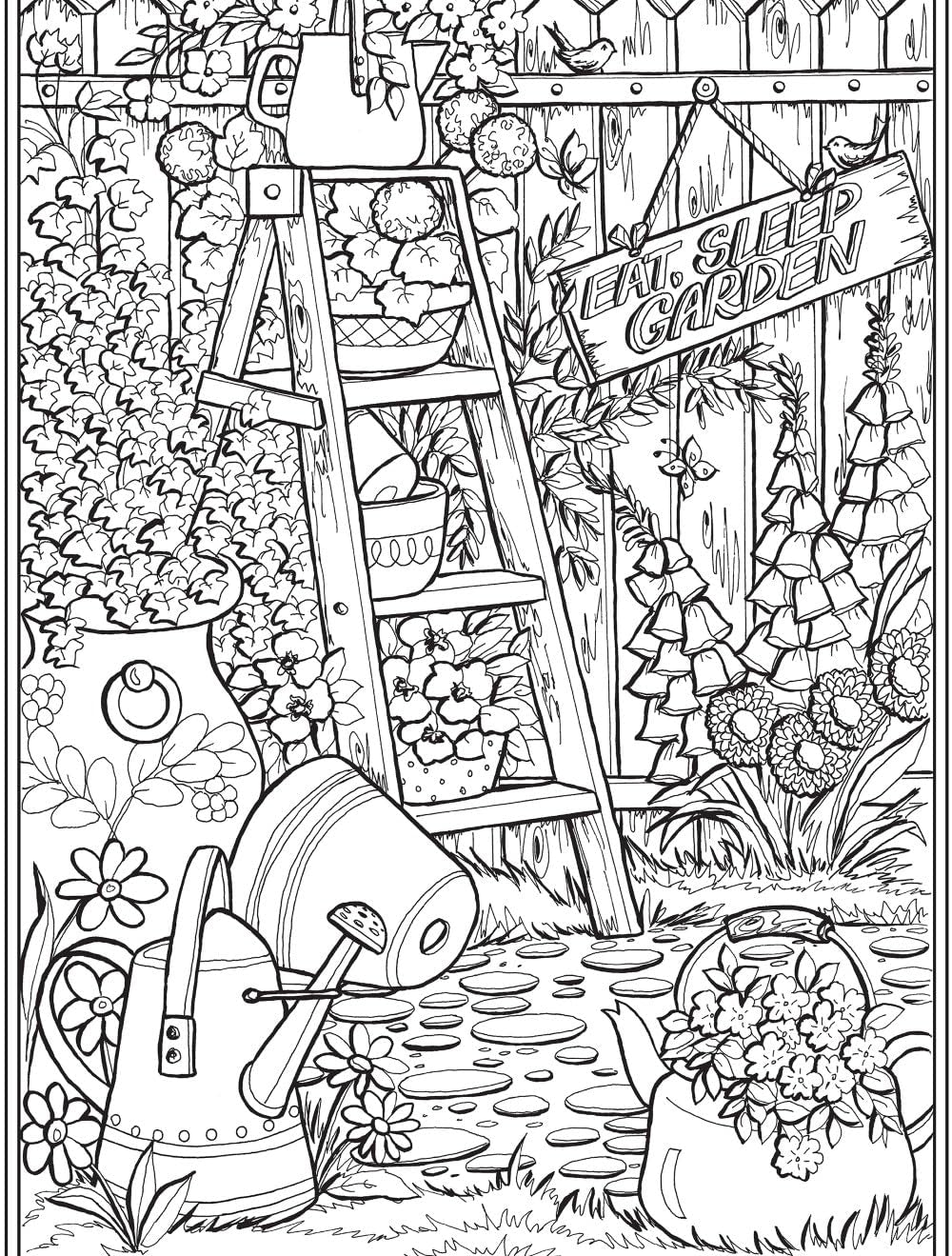 Creative Haven Country Gardens Coloring Book (Adult Coloring Books: in the Country)
