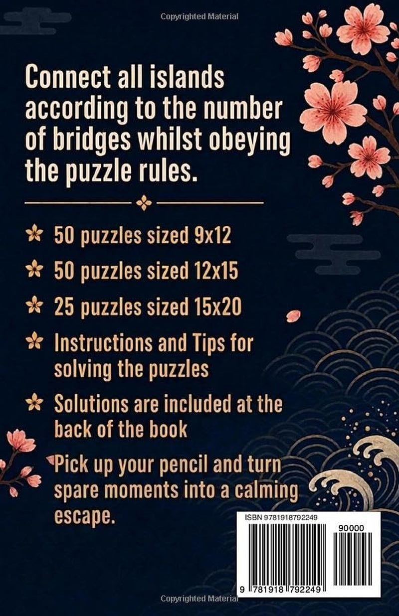 Hashi Bridges Puzzle Book: 125 Hashiwokakero Logic Puzzles for Adults