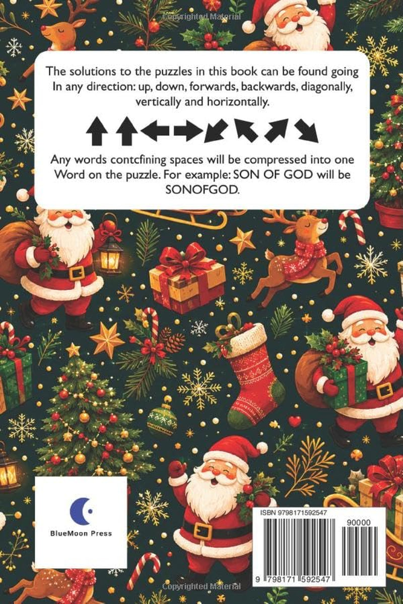 Christmas Word Search for Adults Large Print: 90 Puzzles - Relaxing Winter Holiday Themed Word Find Books for Kids & Teens, Fun Christmas Activity Book with Solutions