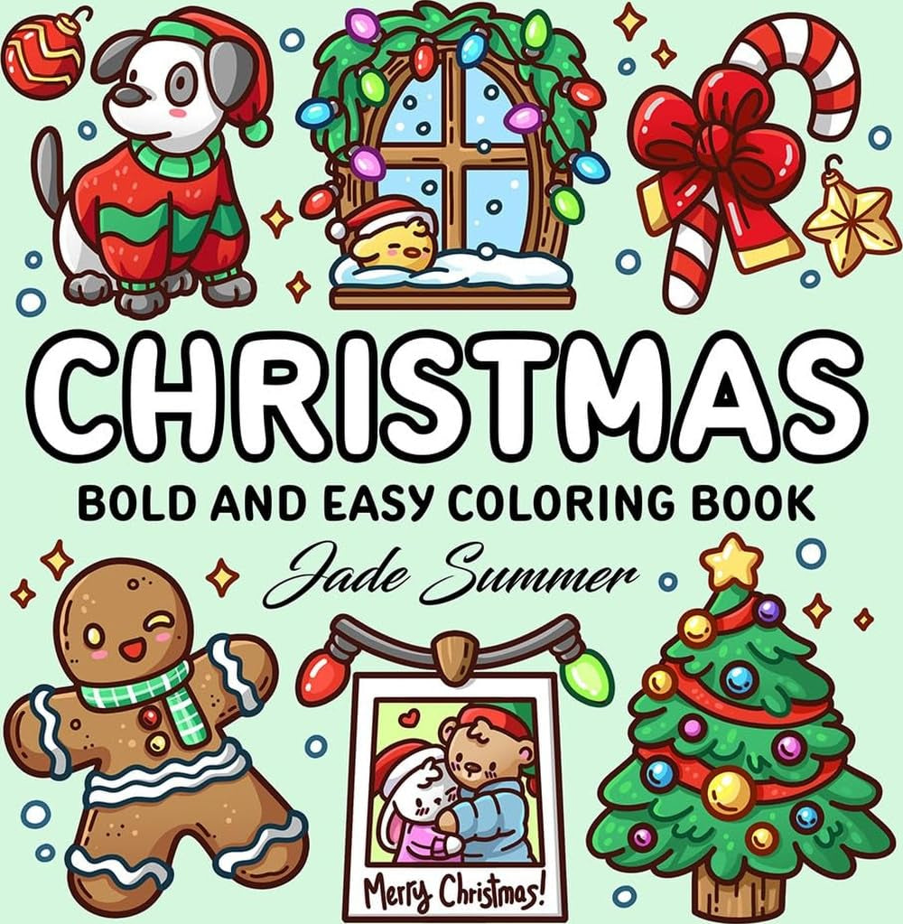 Christmas: Bold and Easy Coloring Book for Adults, Teens, and Seniors with Simple and Relaxing Holiday Designs