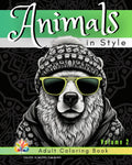 Animals in Style Volume 2: Adult Coloring Book: Relaxing, Stress Relief, Funny Animals, Mindfulness, Anxiety Relief, Great Gift for Men or Women or Teens
