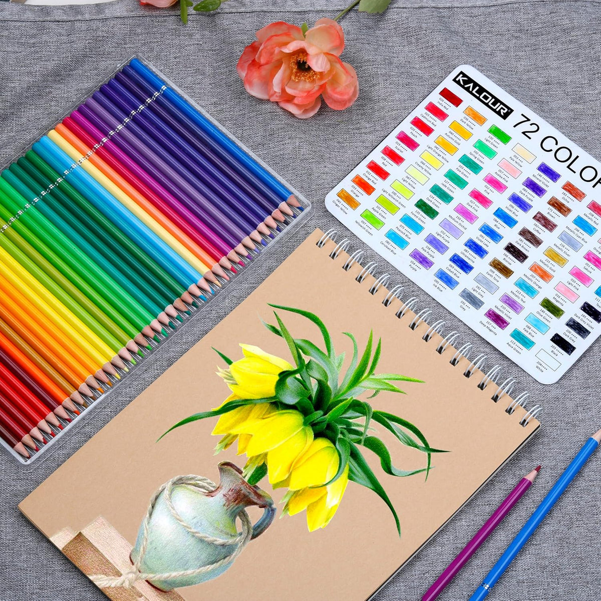 72 Count Colored Pencils for Adult Coloring Books