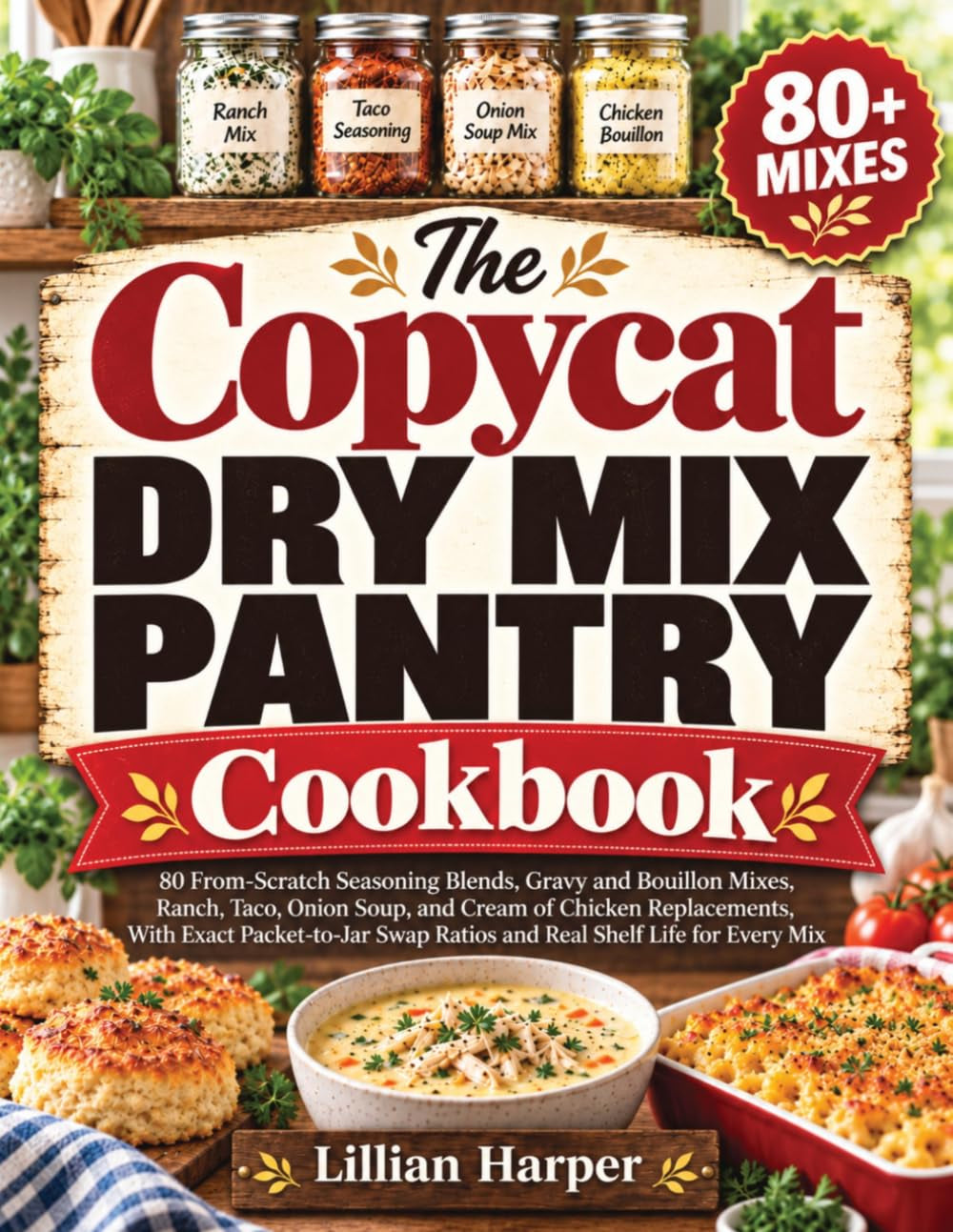 The Copycat Dry Mix Pantry Cookbook: 80 From-Scratch Mixes with Exact Packet-To-Jar Ratios and Real Shelf Life | Includes Ranch, Taco, Onion Soup, Gravy, Bouillon & Cream of Chicken Replacements
