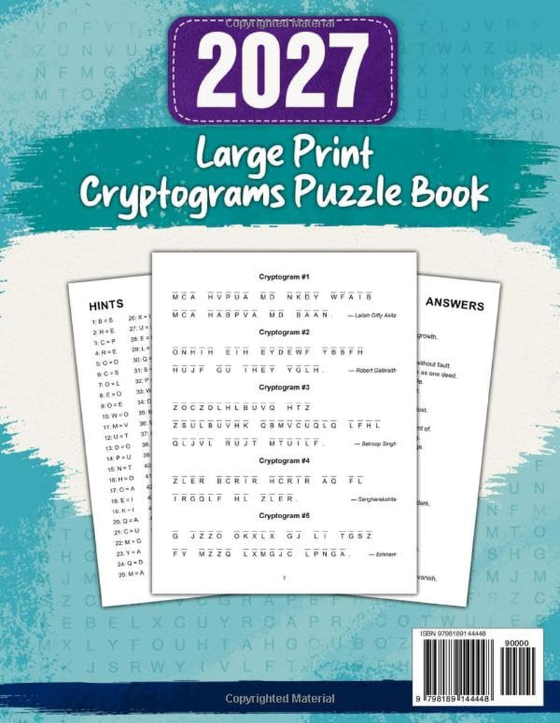 650 Large Print Cryptograms Puzzle Book for Adults and Seniors: Packed with Funny, Memorable, and Insightful Quotes to Keep Your Mind Active Every Day