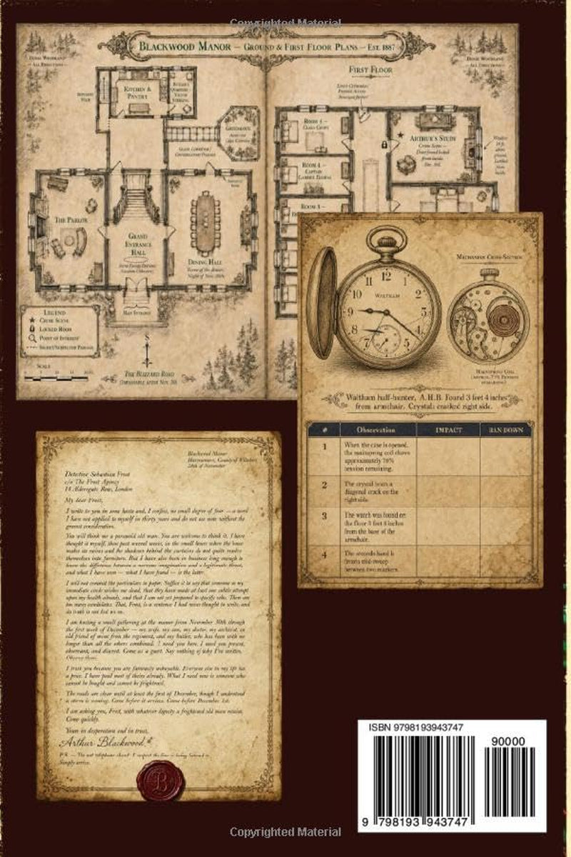 Murder at Blackwood Manor a 24-Day Mystery Advent Calendar 2026 Book for Adults: an Interactive Christmas Crime Escape Room Puzzle Novel with Mysteries, Clues & Riddles