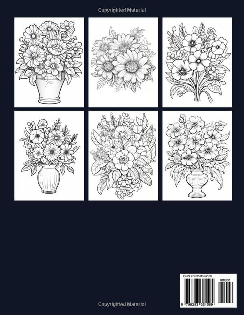 100 Page Flowers Coloring Book for Adult: over 50 Designs Large Print Easy Flower Coloring Book for Adults & Seniors.