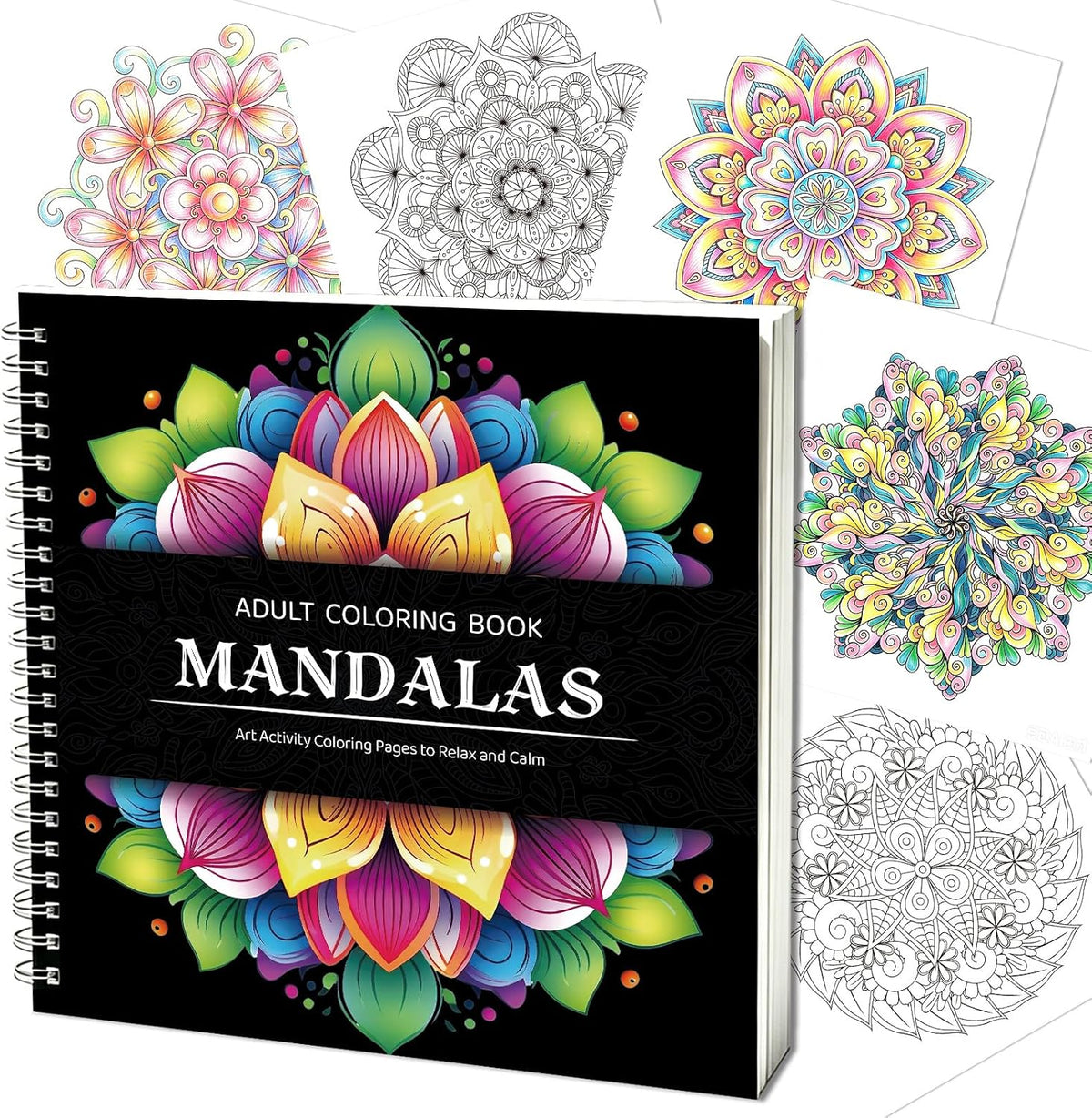 Mandala Coloring Book for Adults Spiral Bound 120GSM Thick Paper