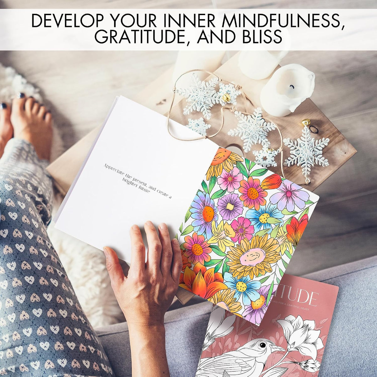 Beautiful Adult Coloring Book Set of 2 for Relaxation - Gratitude Books