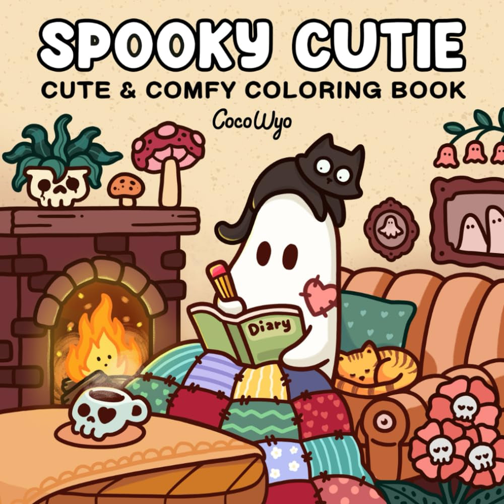 Spooky Cutie: Adorable Creepy Creatures Coloring Book for Cozy Relaxation