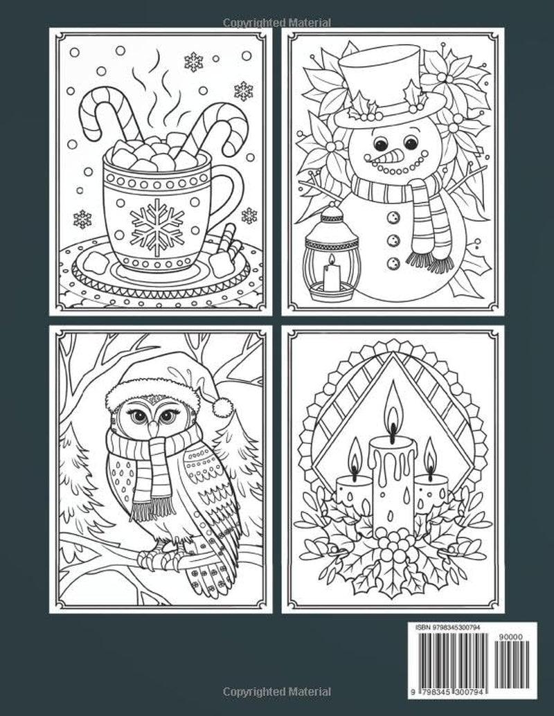 Large Print Christmas Coloring Book for Adults: over 50 Simple, Easy, and Fun Christmas Holiday Coloring Pages for Adults and Seniors with Large Designs for Stress Relief and Relaxation