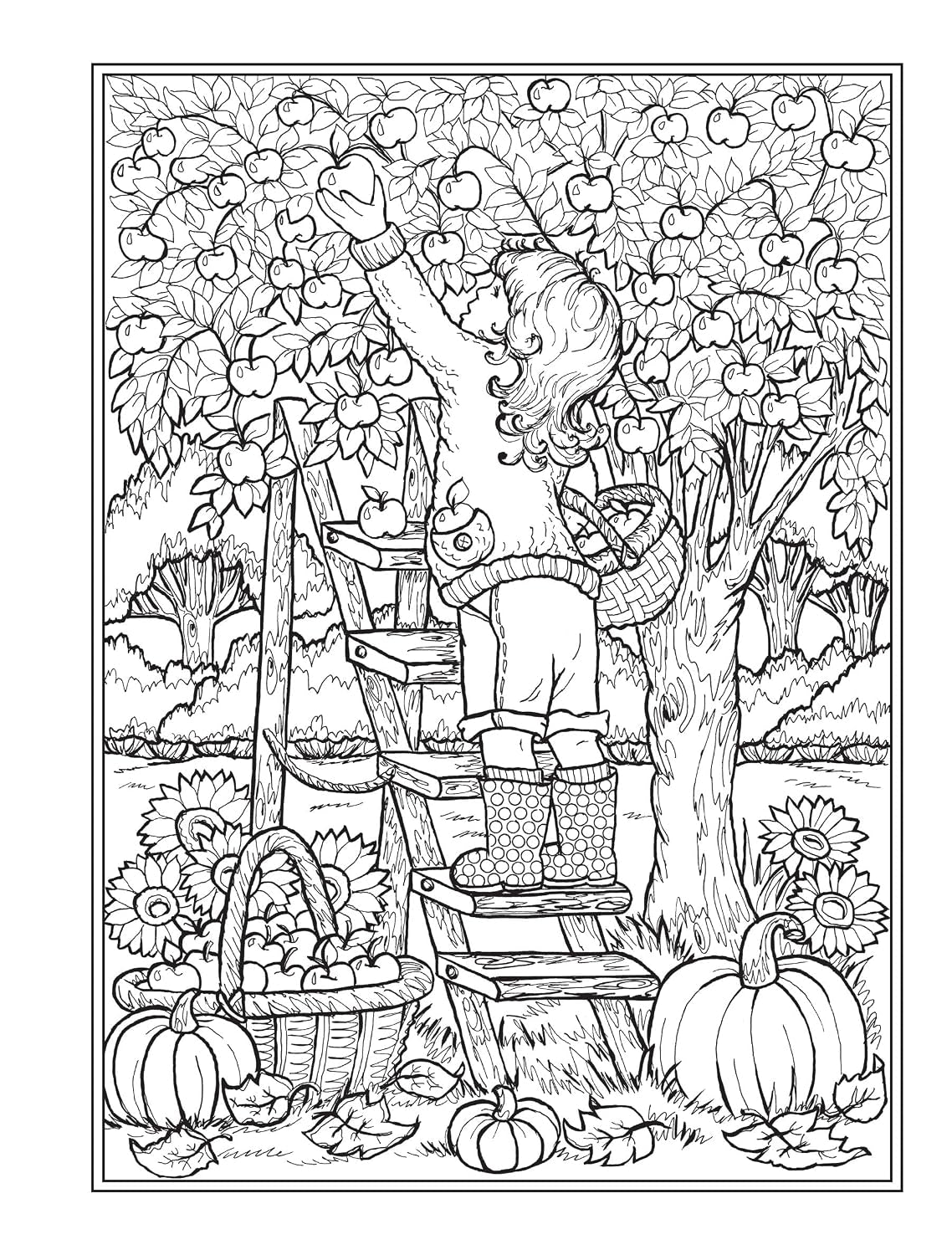 Creative Haven Autumn Harvest Coloring Book (Adult Coloring Books: Seasons)