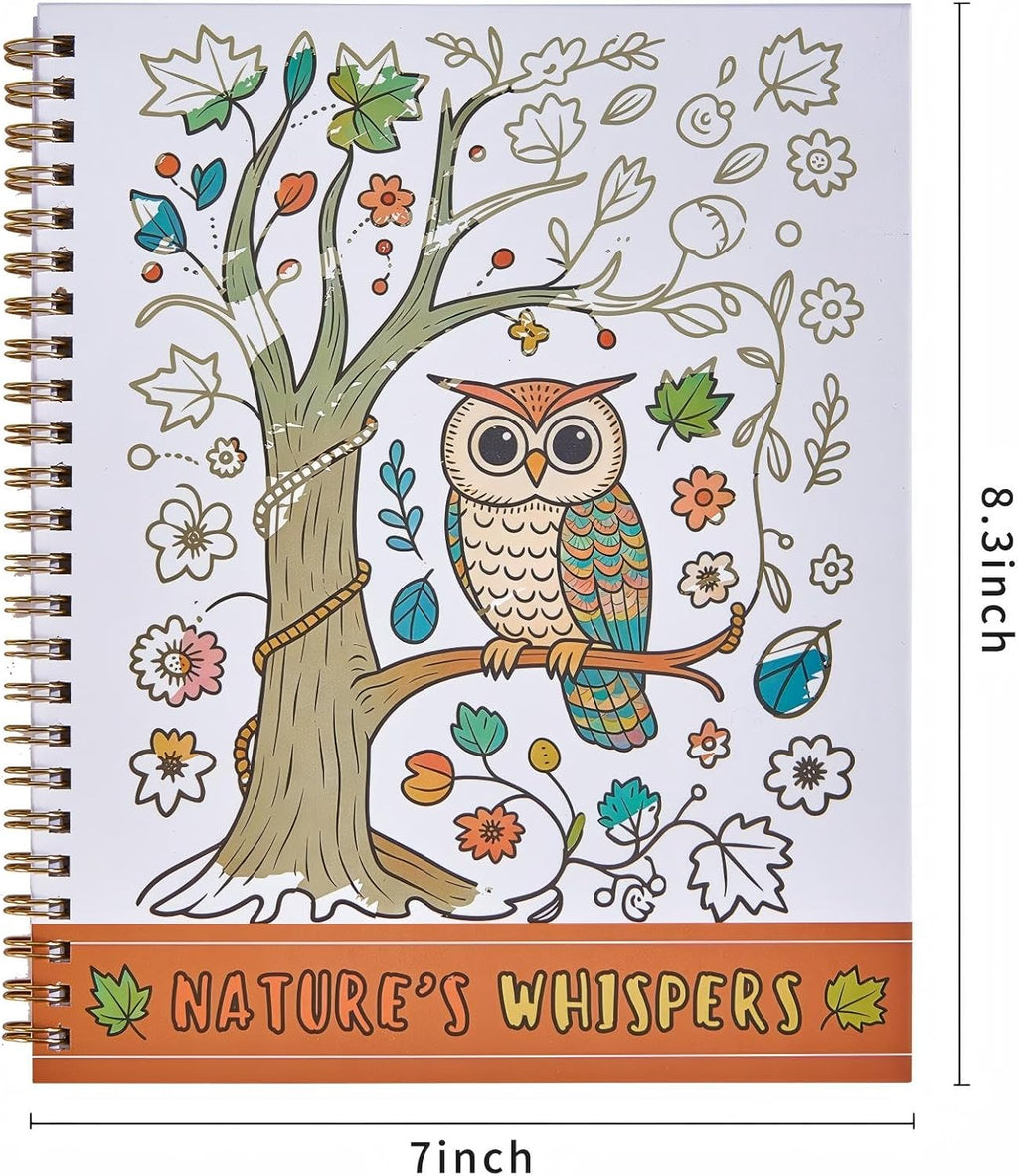 Natural Adult Coloring Book for Women with Spiral Bound, Relaxation Gifts