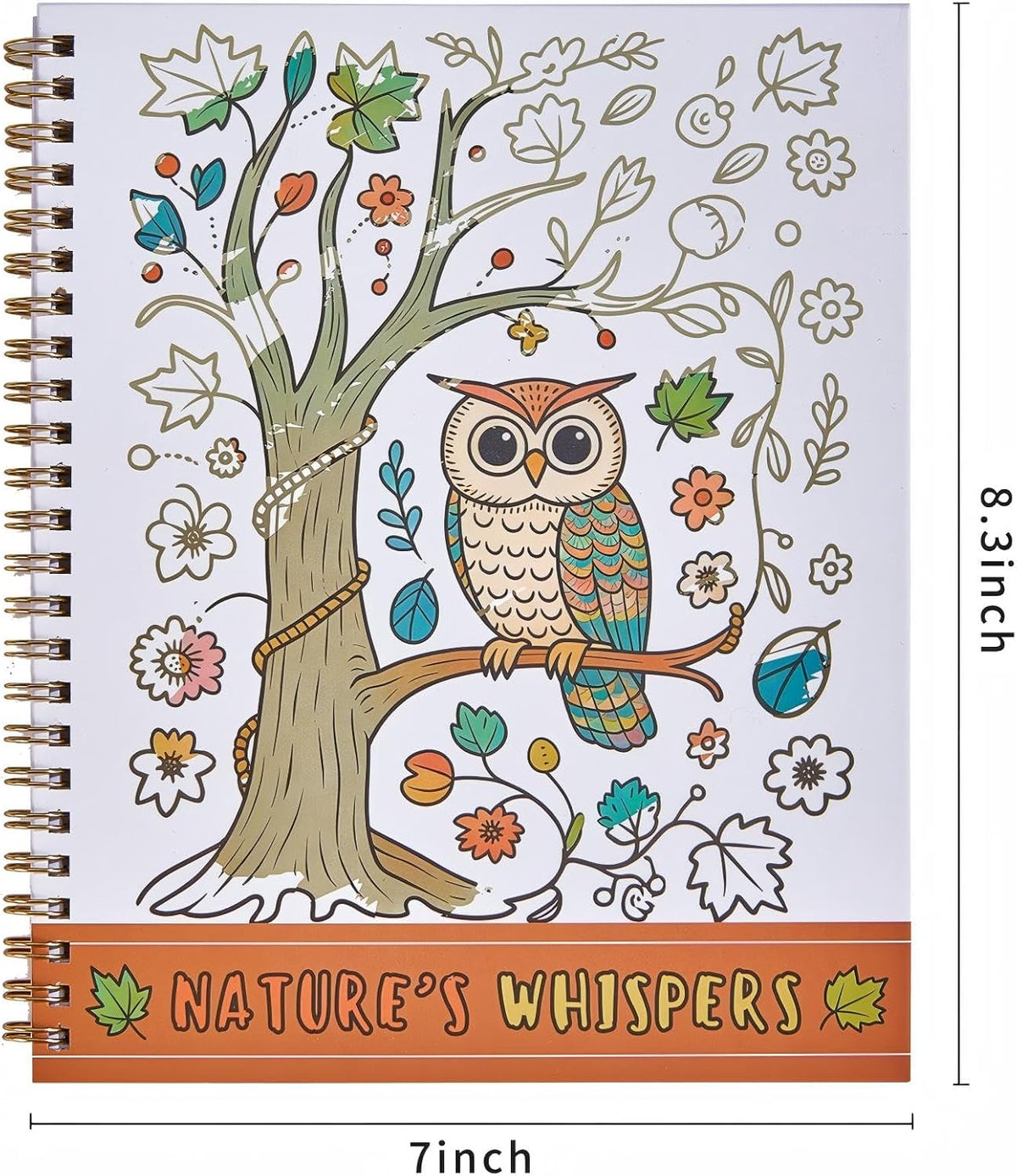 Natural Adult Coloring Book for Women with Spiral Bound, Relaxation Gifts
