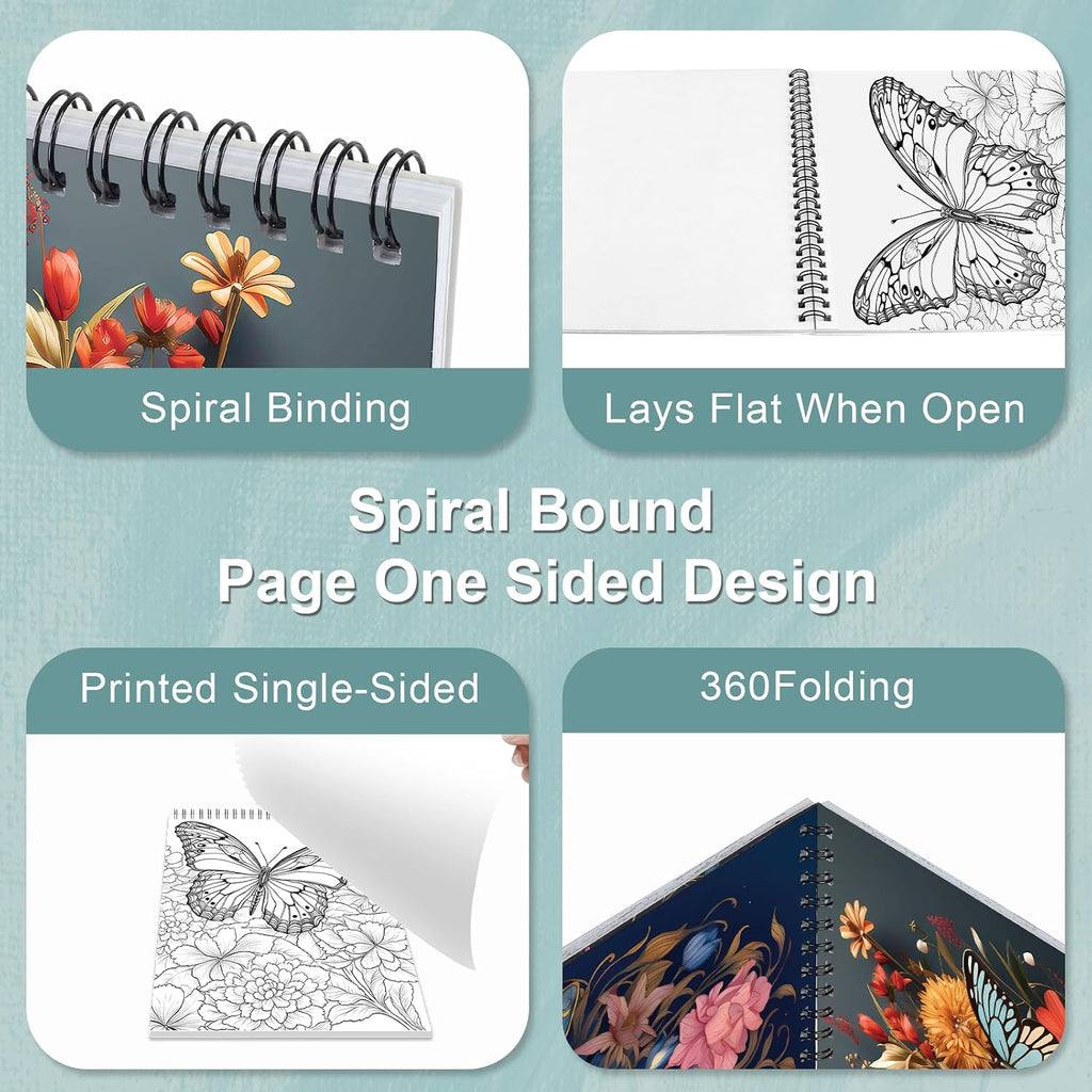 Adult Coloring Book for Women Relaxation, Butterfly Coloring Book for Adult