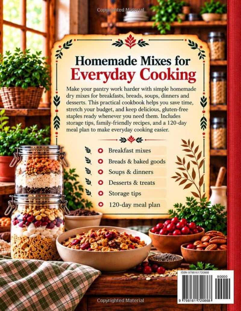 The Essential Gluten-Free Dry Mix Pantry Cookbook: Quick, Budget-Friendly Homemade Mixes for Breakfasts, Breads, Soups, Dinners, and Desserts, plus Storage Tips and a 120-Day Meal Plan