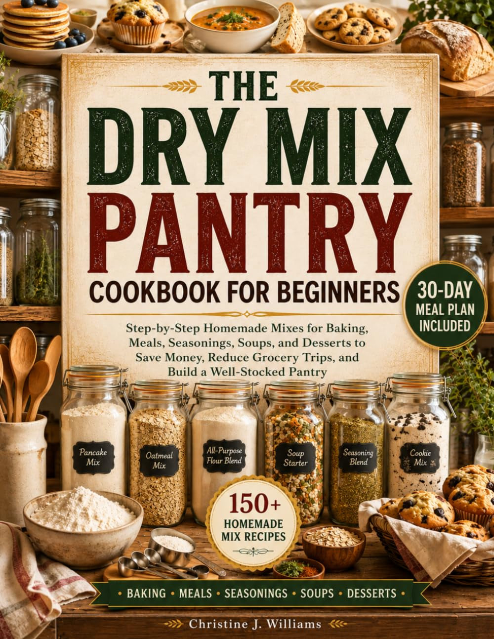 The Dry Mix Pantry Cookbook for Beginners: Step-By-Step Homemade Mix for Baking, Meals, Seasonings, Soups, and Desserts to save Money, Reduce Grocery Trips, and Build a Well-Stocked Pantry