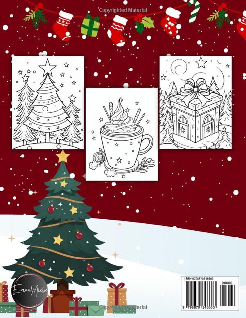 Large Print Merry Christmas Coloring Book for Adults: Relaxing Christmas Coloring Pages for Women, Men, and Seniors with Beautiful Winter Scenes