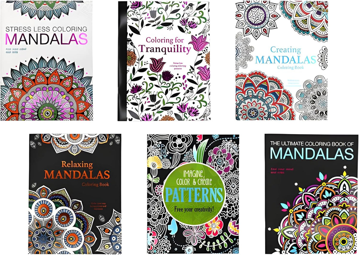 Adult Coloring Book Bundle with 10 Deluxe Coloring Books for Adults and Teens (Over 250 Stress Relieving Patterns).