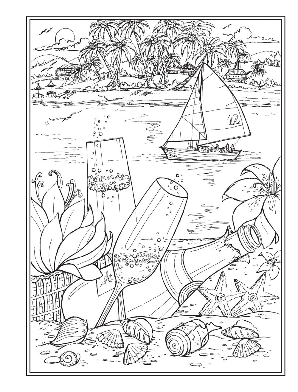 Creative Haven Romantic Country Scenes Coloring Book: Lovely Picnic Spots, Lakeside Canoes, Scenic Gardens, and Cozy Couples for Relaxation and Stress Relief (Adult Coloring Books: in the Country)