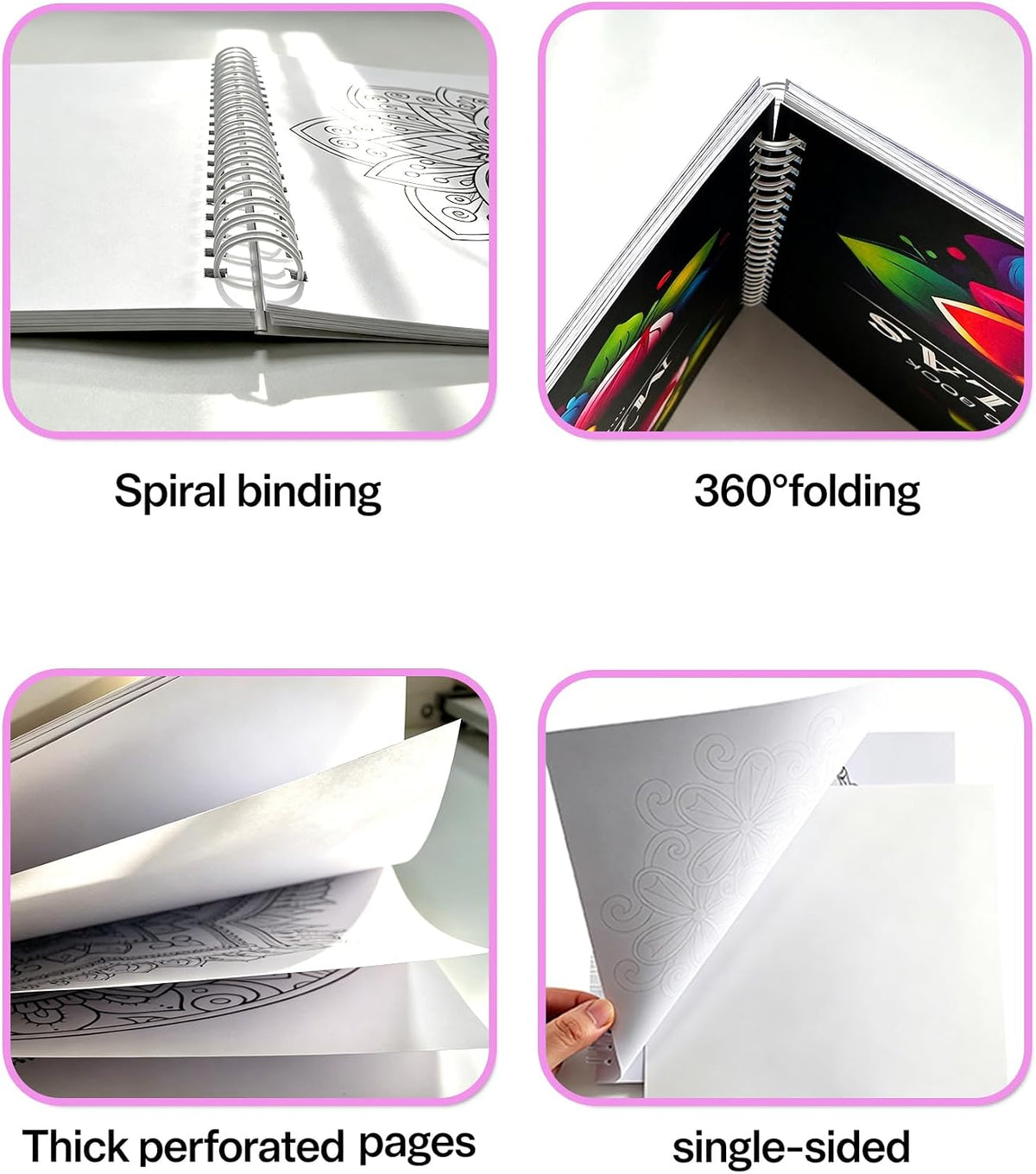 Mandala Coloring Book for Adults Spiral Bound 120GSM Thick Paper