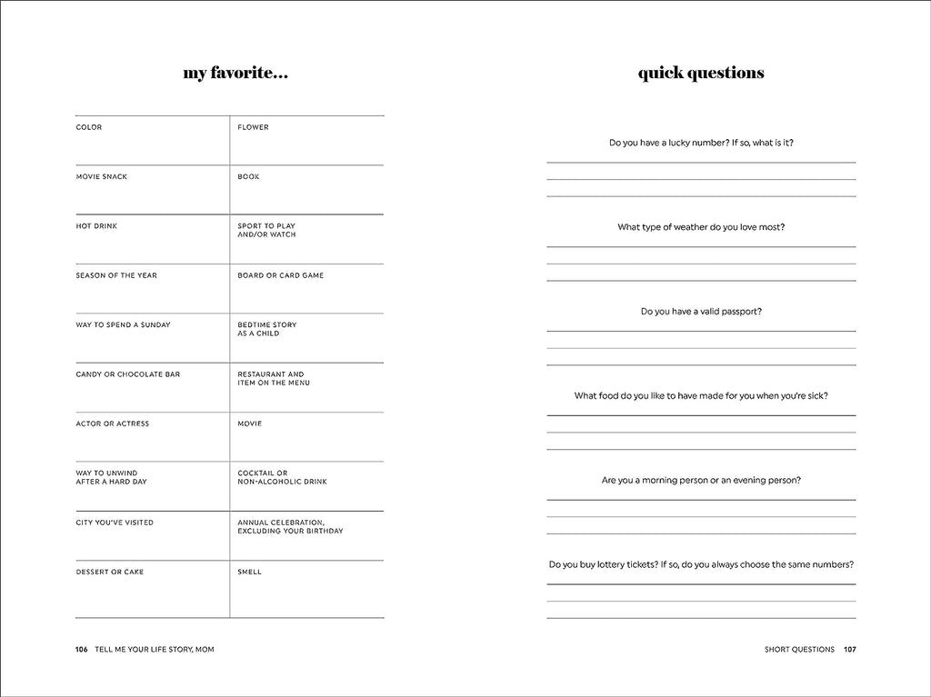 Tell Me Your Life Story, Mom: a Mother’S Guided Journal and Memory Keepsake Book (Tell Me Your Life Story® Series Books)