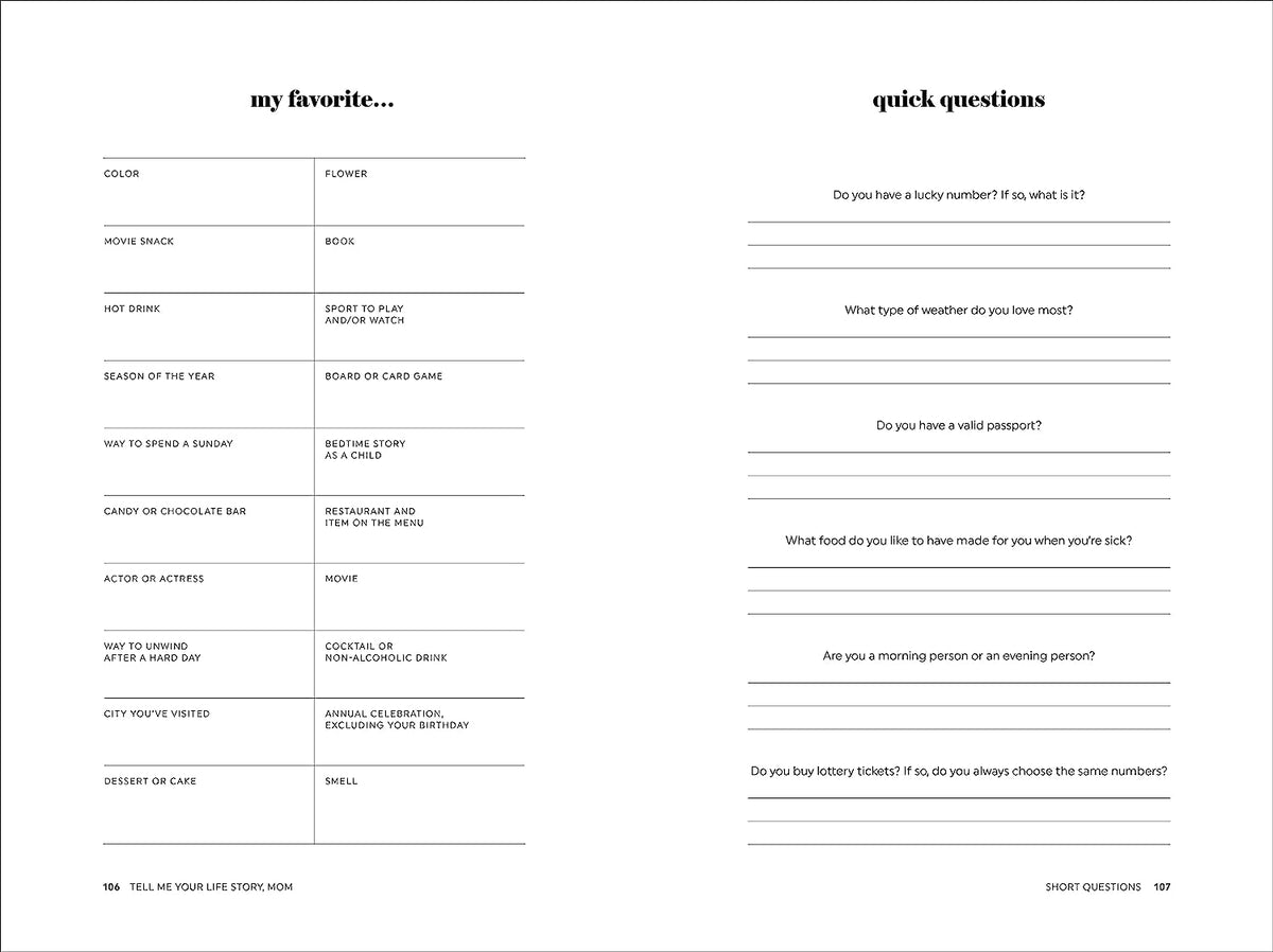 Tell Me Your Life Story, Mom: a Mother’S Guided Journal and Memory Keepsake Book (Tell Me Your Life Story® Series Books)