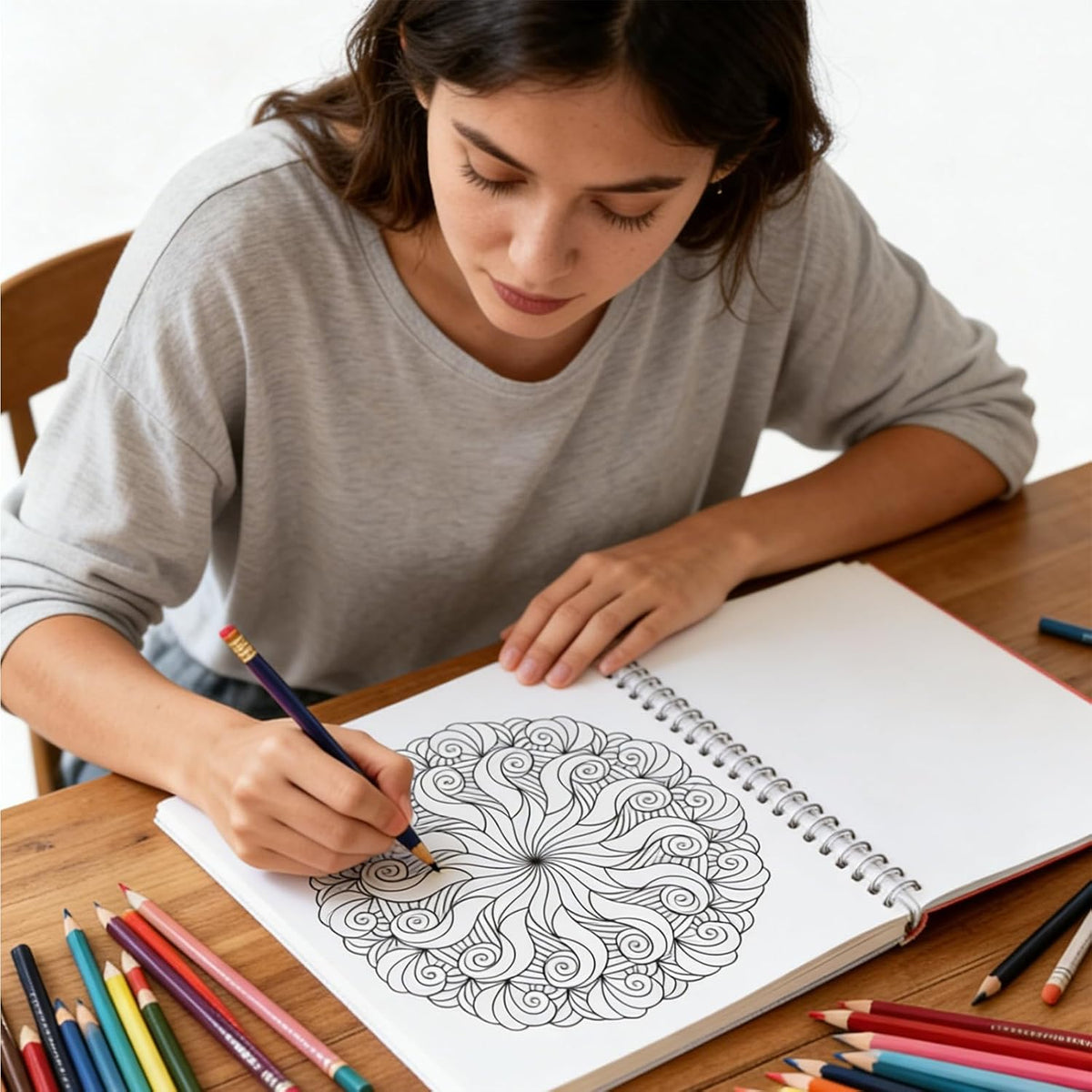 Mandala Coloring Book for Adults Spiral Bound 120GSM Thick Paper