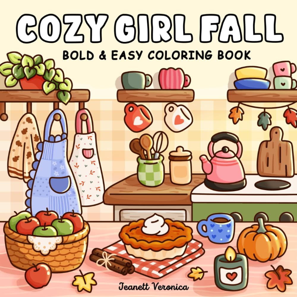 Cozy Girl Fall Coloring Book: Bold and Easy Autumn-Inspired Designs for Adults and Teens | Cute Hygge Illustrations (Cozy Girl Series)