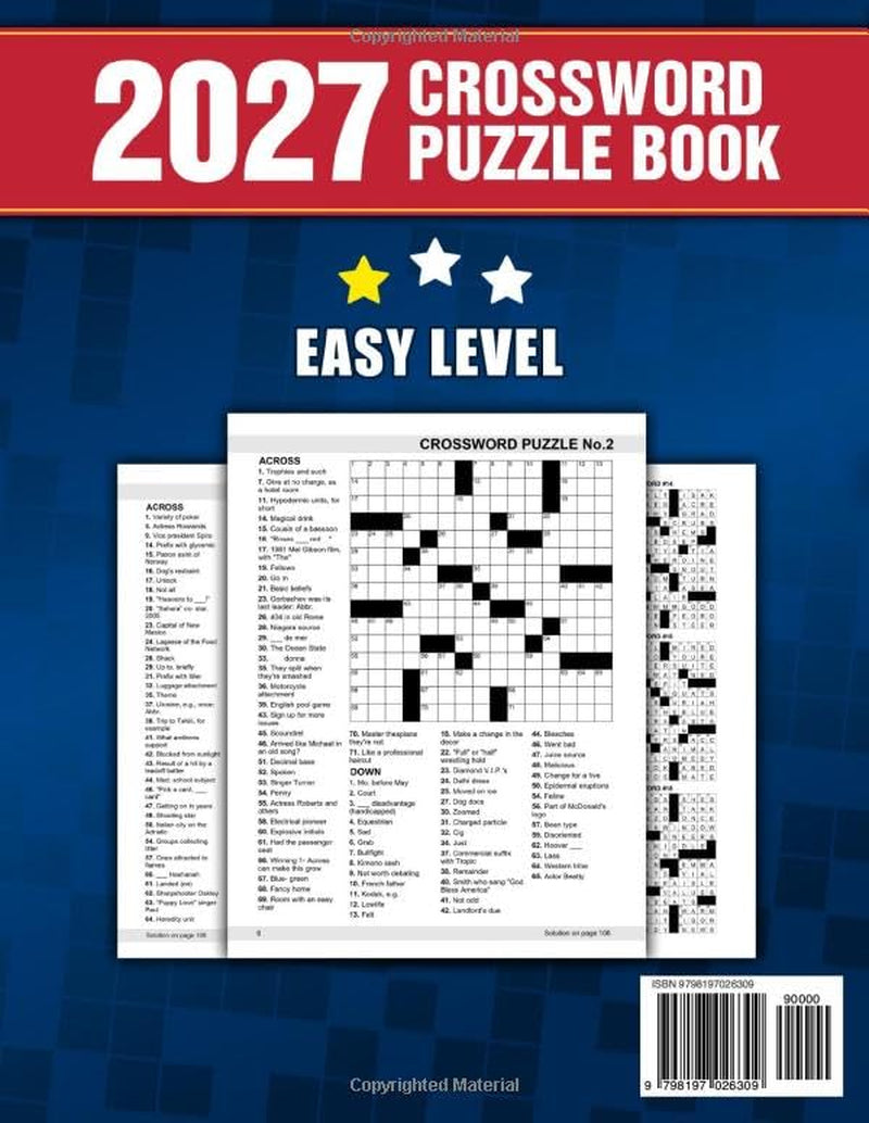 Easy Crossword Puzzle Book for Adults and Seniors with 100 Puzzles: Relaxing and Easy Crossword Puzzles to Keep Your Mind Sharp and Entertained (Perfect Gift for Crossword Lovers)