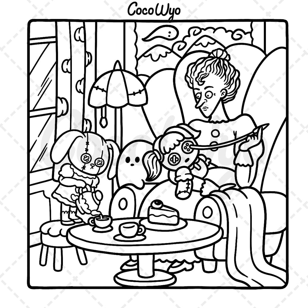 Spooky Cutie: Adorable Creepy Creatures Coloring Book for Cozy Relaxation