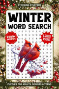 Winter Word Search for Adults Large Print: Relaxing Christmas Holiday Themed Word Find Puzzles Book for Seniors, Funny Stocking Stuffers & White Elephant Gifts Idea